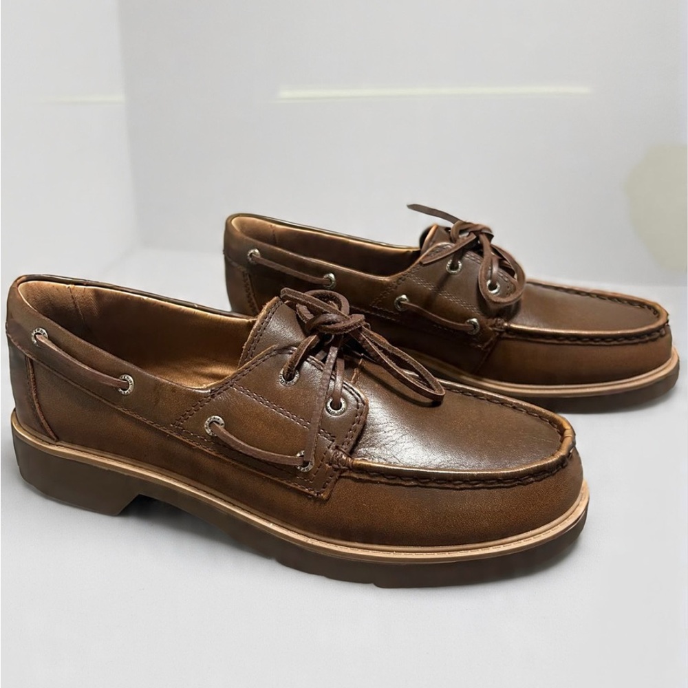 WELLSBOAT Sperry Brown Leather Boat Shoes